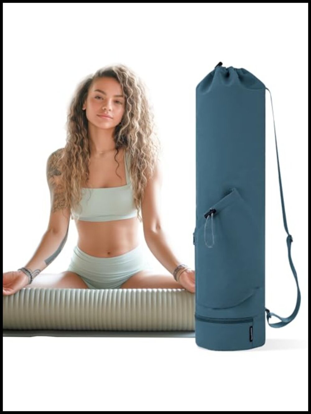 Yoga Mat Bag Carrier Gym Bag Water Bottle Pocket Adjustable Strap